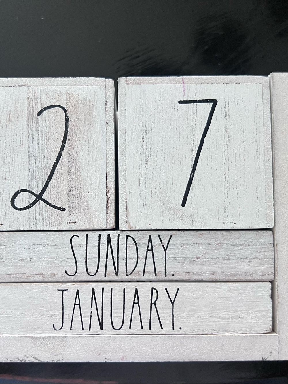 Neutral White Rustic Perpetual Calendar Block - Rae Dunn NWT